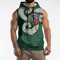 Six Celtic Countries Heritage Sleeveless Hoodie Green Celtic Knot Triskelion - Wonder Print Shop