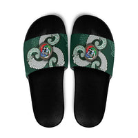 Six Celtic Countries Heritage Slide Sandals Green Celtic Knot Triskelion - Wonder Print Shop