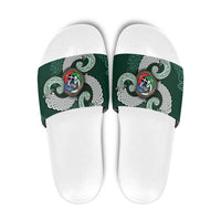 Six Celtic Countries Heritage Slide Sandals Green Celtic Knot Triskelion - Wonder Print Shop
