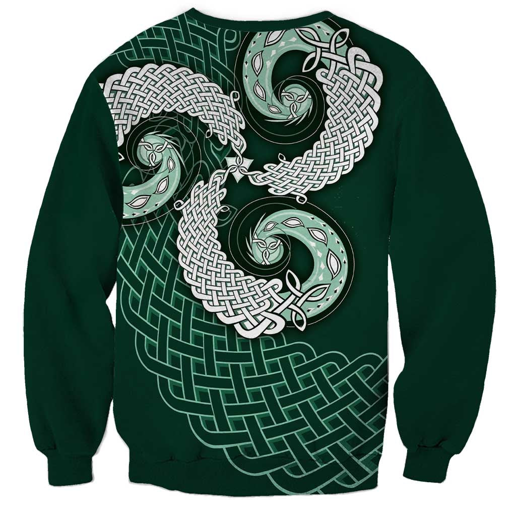 Six Celtic Countries Heritage Sweatshirt Green Celtic Knot Triskelion - Wonder Print Shop