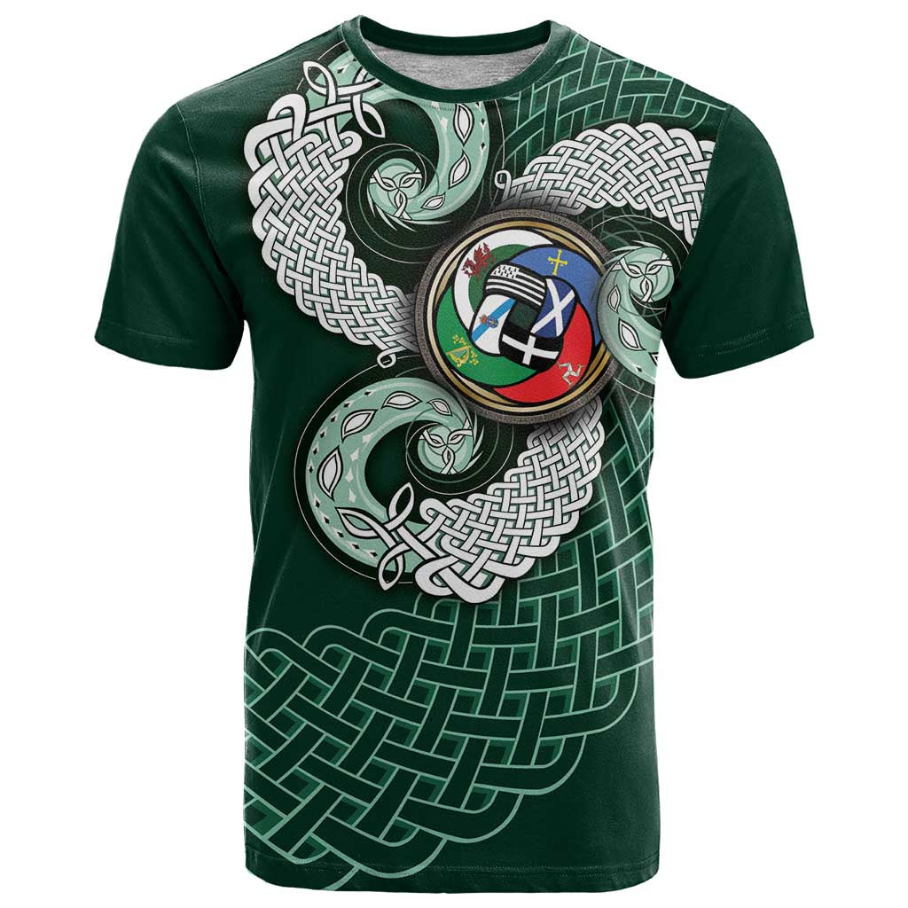 Six Celtic Countries Heritage T Shirt Green Celtic Knot Triskelion - Wonder Print Shop