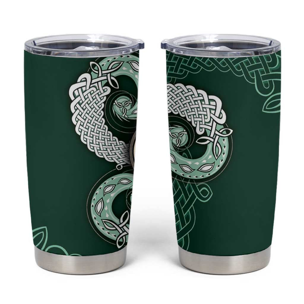 Six Celtic Countries Heritage Tumbler Cup Green Celtic Knot Triskelion - Wonder Print Shop