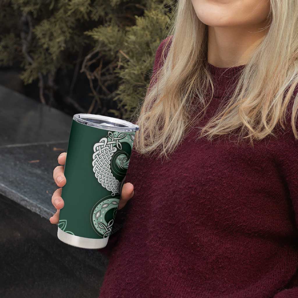 Six Celtic Countries Heritage Tumbler Cup Green Celtic Knot Triskelion - Wonder Print Shop