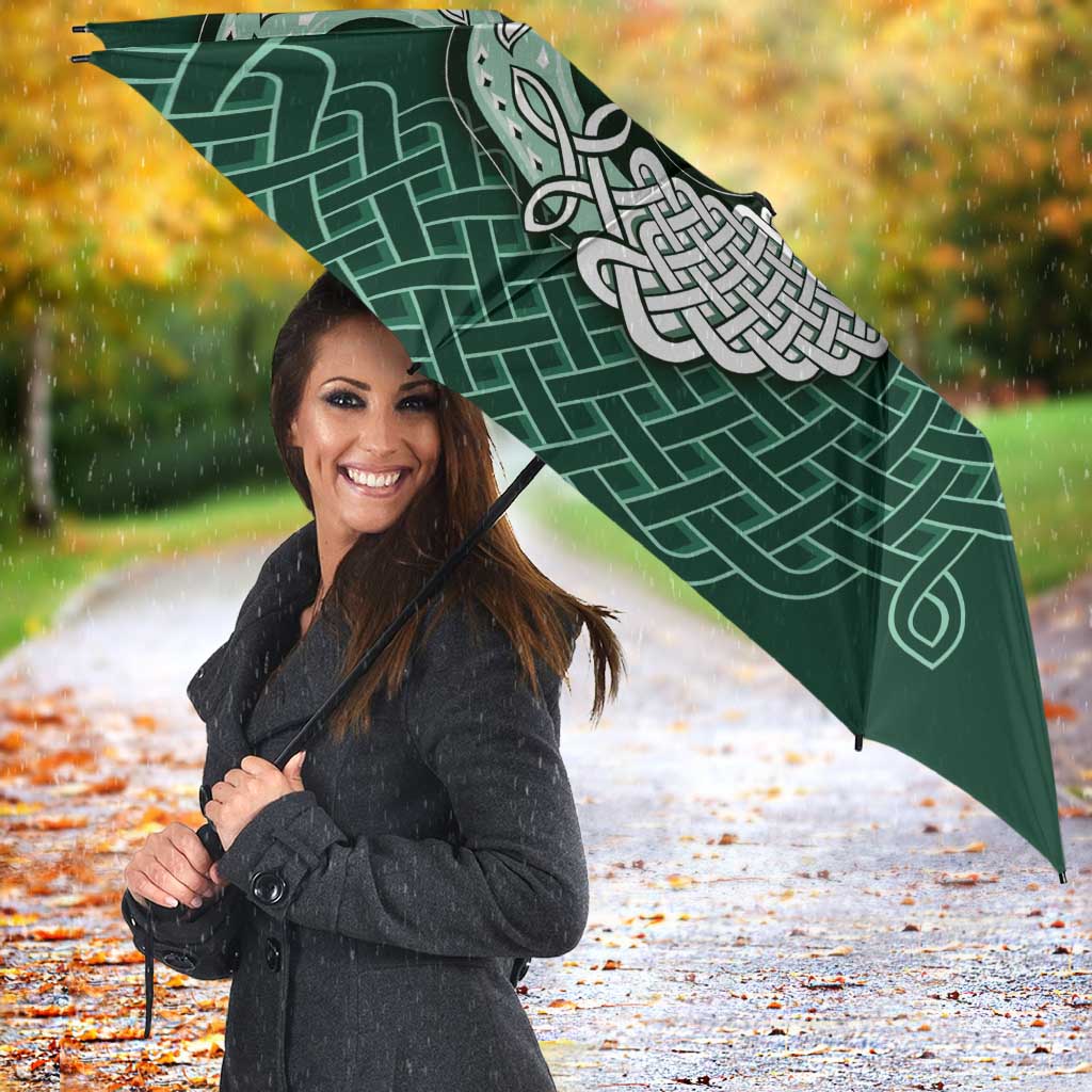 Six Celtic Countries Heritage Umbrella Green Celtic Knot Triskelion - Wonder Print Shop