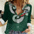 Six Celtic Countries Heritage Women Casual Shirt Green Celtic Knot Triskelion - Wonder Print Shop