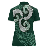 Six Celtic Countries Heritage Women Polo Shirt Green Celtic Knot Triskelion - Wonder Print Shop