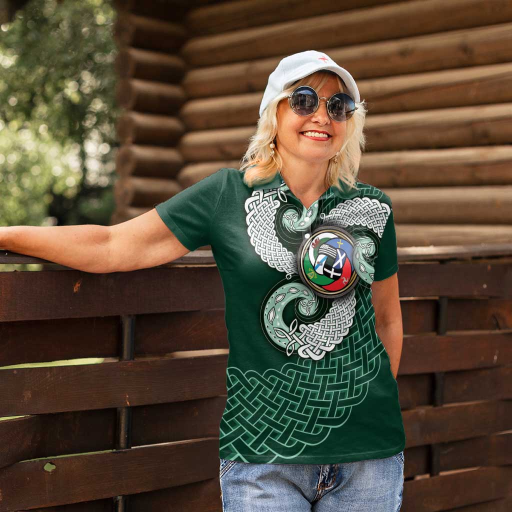 Six Celtic Countries Heritage Women Polo Shirt Green Celtic Knot Triskelion - Wonder Print Shop