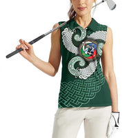 Six Celtic Countries Heritage Women Sleeveless Polo Shirt Green Celtic Knot Triskelion - Wonder Print Shop