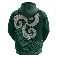 Six Celtic Countries Heritage Zip Hoodie Green Celtic Knot Triskelion - Wonder Print Shop