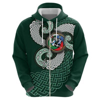 Six Celtic Countries Heritage Zip Hoodie Green Celtic Knot Triskelion - Wonder Print Shop