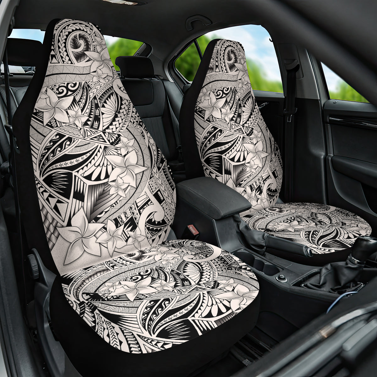 Polynesia Car Seat Cover Tribal Polynesian Spirit With Beige Pacific Flowers LT9 - Wonder Print Shop