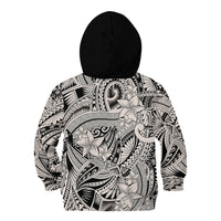 Polynesia Kid Hoodie Tribal Polynesian Spirit With Beige Pacific Flowers - Wonder Print Shop