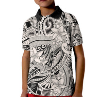 Polynesia Kid Polo Shirt Tribal Polynesian Spirit With Beige Pacific Flowers - Wonder Print Shop