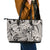 Polynesia Leather Tote Bag Tribal Polynesian Spirit With Beige Pacific Flowers - Wonder Print Shop