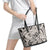 Polynesia Leather Tote Bag Tribal Polynesian Spirit With Beige Pacific Flowers - Wonder Print Shop