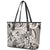 Polynesia Leather Tote Bag Tribal Polynesian Spirit With Beige Pacific Flowers - Wonder Print Shop