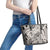 Polynesia Leather Tote Bag Tribal Polynesian Spirit With Beige Pacific Flowers - Wonder Print Shop
