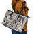 Polynesia Leather Tote Bag Tribal Polynesian Spirit With Beige Pacific Flowers - Wonder Print Shop