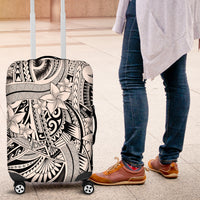Polynesia Luggage Cover Tribal Polynesian Spirit With Beige Pacific Flowers - Wonder Print Shop