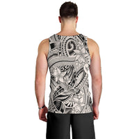 Polynesia Men Tank Top Tribal Polynesian Spirit With Beige Pacific Flowers - Wonder Print Shop