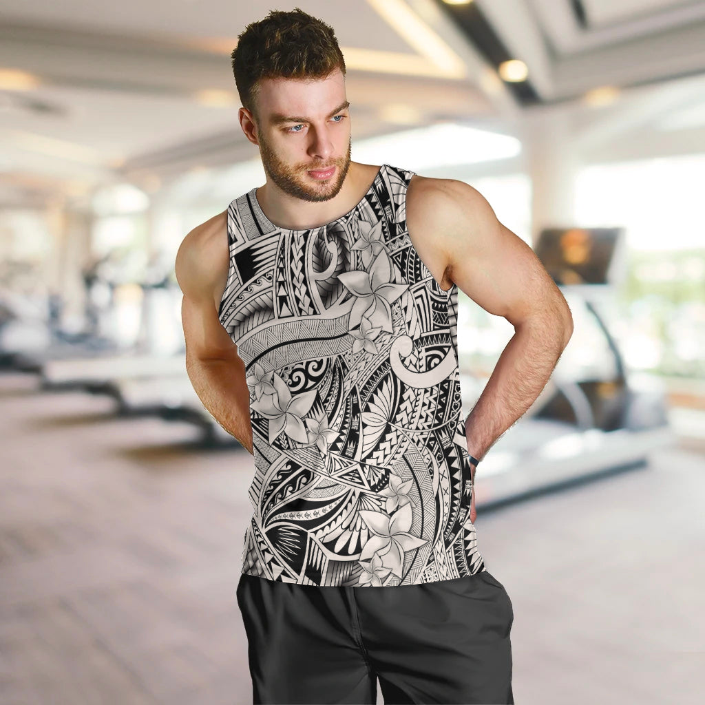 Polynesia Men Tank Top Tribal Polynesian Spirit With Beige Pacific Flowers - Wonder Print Shop
