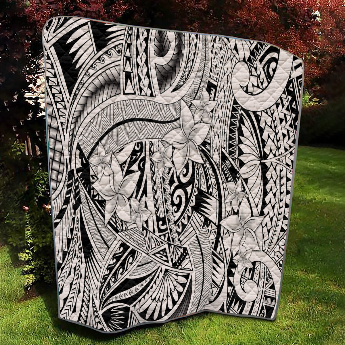 Polynesia Quilt Tribal Polynesian Spirit With Beige Pacific Flowers - Wonder Print Shop