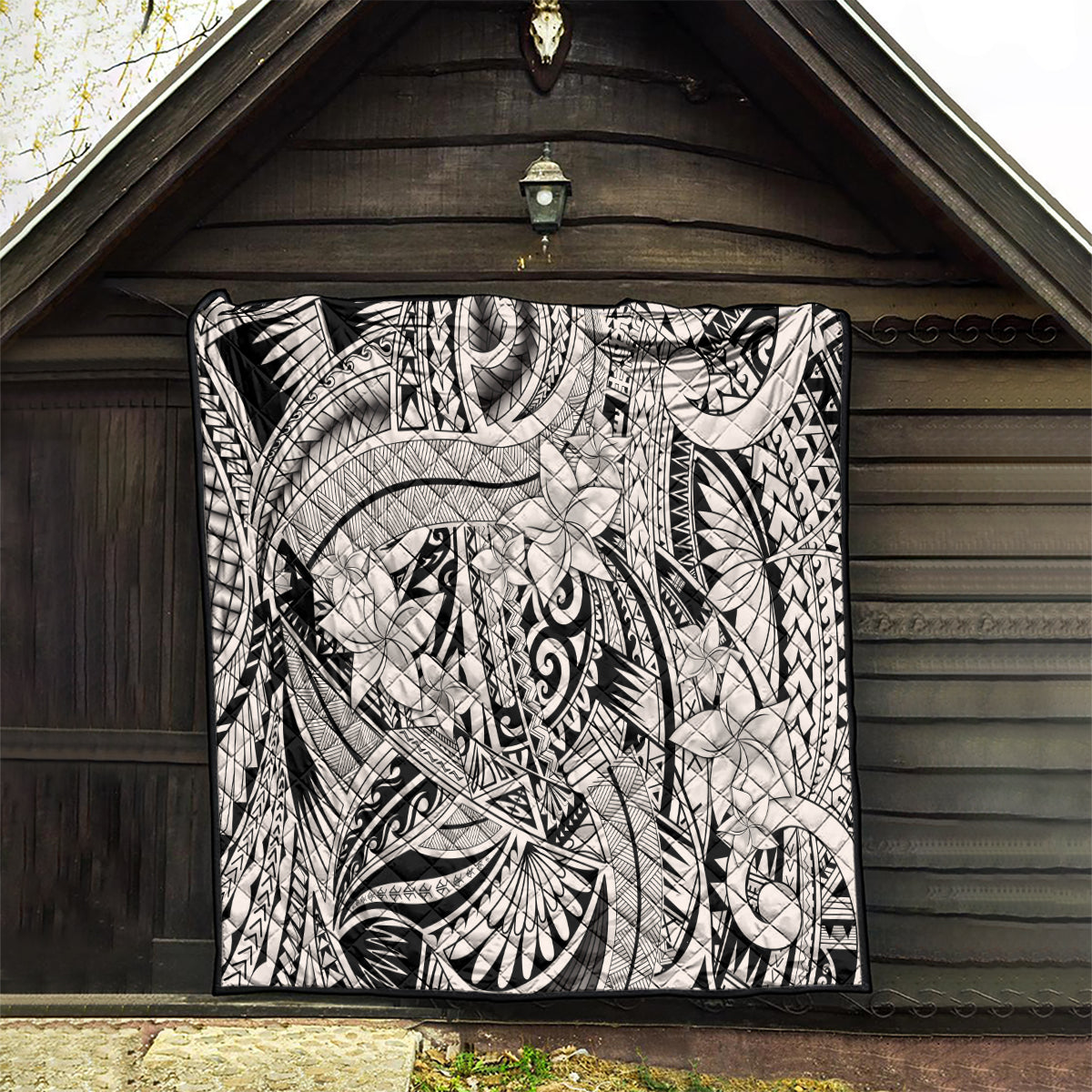 Polynesia Quilt Tribal Polynesian Spirit With Beige Pacific Flowers - Wonder Print Shop