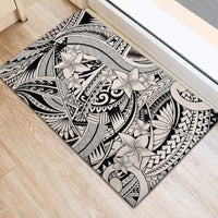 Polynesia Rubber Doormat Tribal Polynesian Spirit With Beige Pacific Flowers - Wonder Print Shop