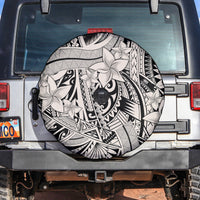 Polynesia Spare Tire Cover Tribal Polynesian Spirit With Beige Pacific Flowers - Wonder Print Shop