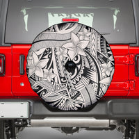 Polynesia Spare Tire Cover Tribal Polynesian Spirit With Beige Pacific Flowers - Wonder Print Shop