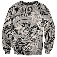 Polynesia Sweatshirt Tribal Polynesian Spirit With Beige Pacific Flowers - Wonder Print Shop