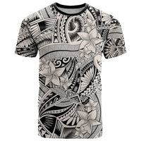 Polynesia T Shirt Tribal Polynesian Spirit With Beige Pacific Flowers - Wonder Print Shop