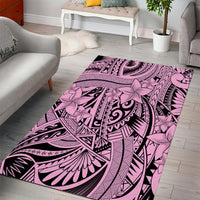 Polynesia Area Rug Tribal Polynesian Spirit With Pink Pacific Flowers LT9 - Wonder Print Shop