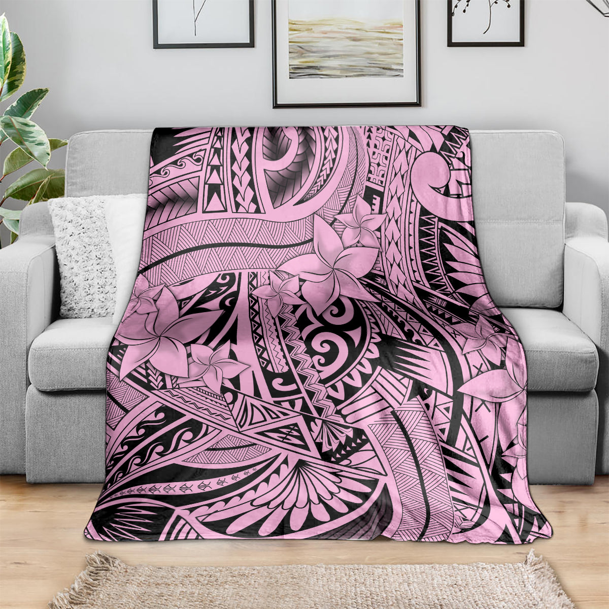 polynesia-blanket-tribal-polynesian-spirit-with-pink-pacific-flowers