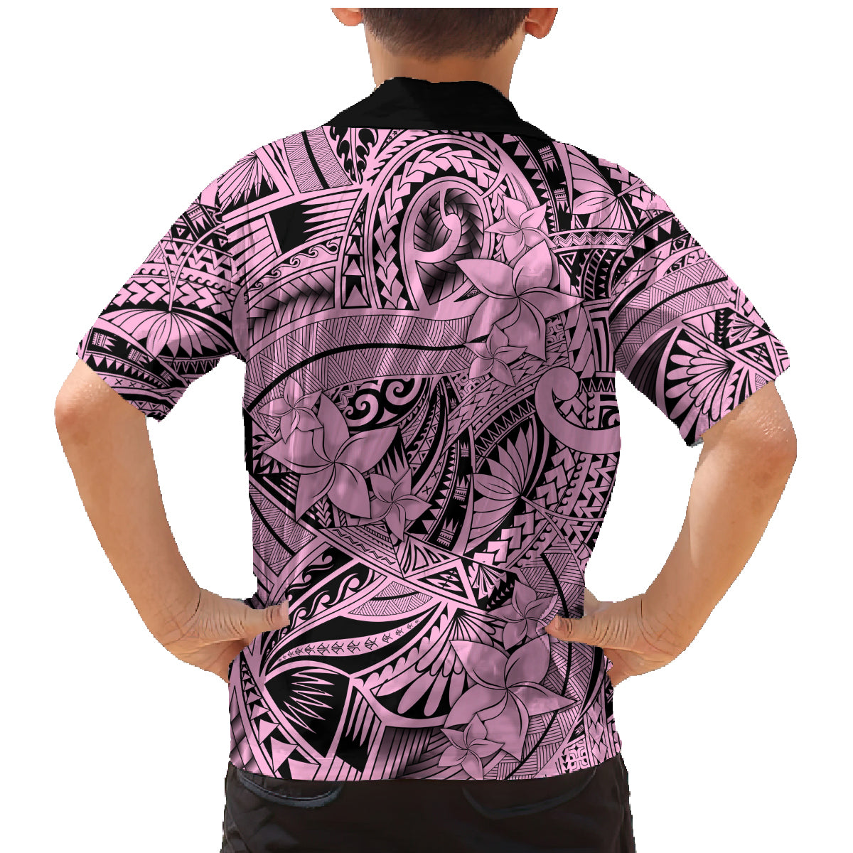 Polynesia Family Matching Mermaid Dress and Hawaiian Shirt Tribal Polynesian Spirit With Pink Pacific Flowers LT9 - Wonder Print Shop