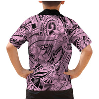 Polynesia Family Matching Mermaid Dress and Hawaiian Shirt Tribal Polynesian Spirit With Pink Pacific Flowers LT9 - Wonder Print Shop