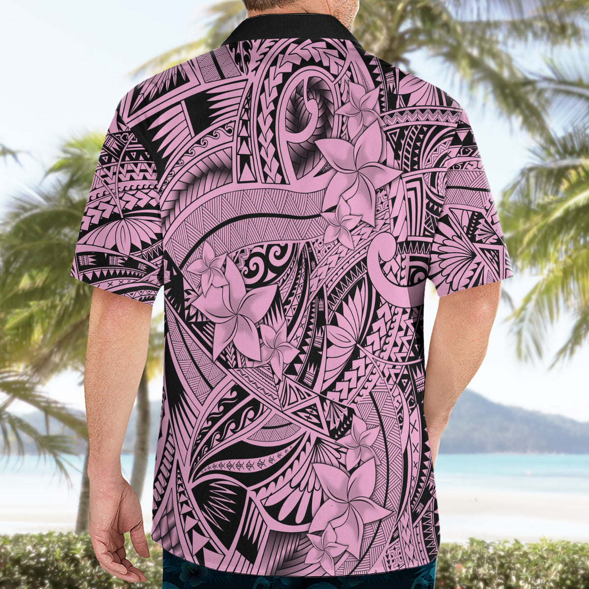 Polynesia Hawaiian Shirt Tribal Polynesian Spirit With Pink Pacific Flowers - Wonder Print Shop