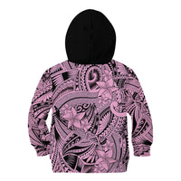 Polynesia Kid Hoodie Tribal Polynesian Spirit With Pink Pacific Flowers - Wonder Print Shop