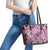 Polynesia Leather Tote Bag Tribal Polynesian Spirit With Pink Pacific Flowers - Wonder Print Shop