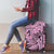 Polynesia Luggage Cover Tribal Polynesian Spirit With Pink Pacific Flowers - Wonder Print Shop