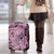 Polynesia Luggage Cover Tribal Polynesian Spirit With Pink Pacific Flowers - Wonder Print Shop