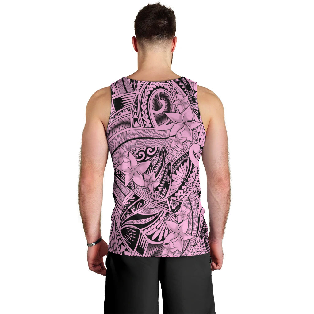 Polynesia Men Tank Top Tribal Polynesian Spirit With Pink Pacific Flowers - Wonder Print Shop