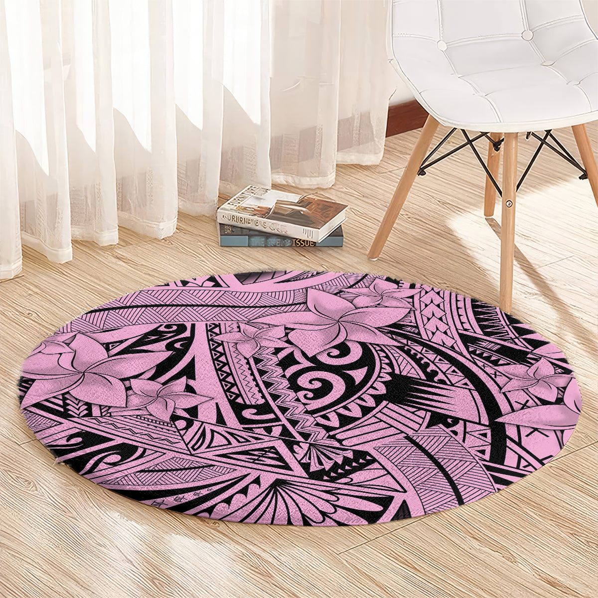 polynesia-round-carpet-tribal-polynesian-spirit-with-pink-pacific-flowers
