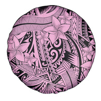 Polynesia Spare Tire Cover Tribal Polynesian Spirit With Pink Pacific Flowers - Wonder Print Shop