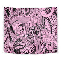 Polynesia Tapestry Tribal Polynesian Spirit With Pink Pacific Flowers - Wonder Print Shop