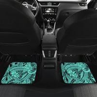 Polynesia Car Mats Tribal Polynesian Spirit With Teal Pacific Flowers LT9 - Wonder Print Shop