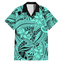 Polynesia Family Matching Mermaid Dress and Hawaiian Shirt Tribal Polynesian Spirit With Teal Pacific Flowers LT9 - Wonder Print Shop