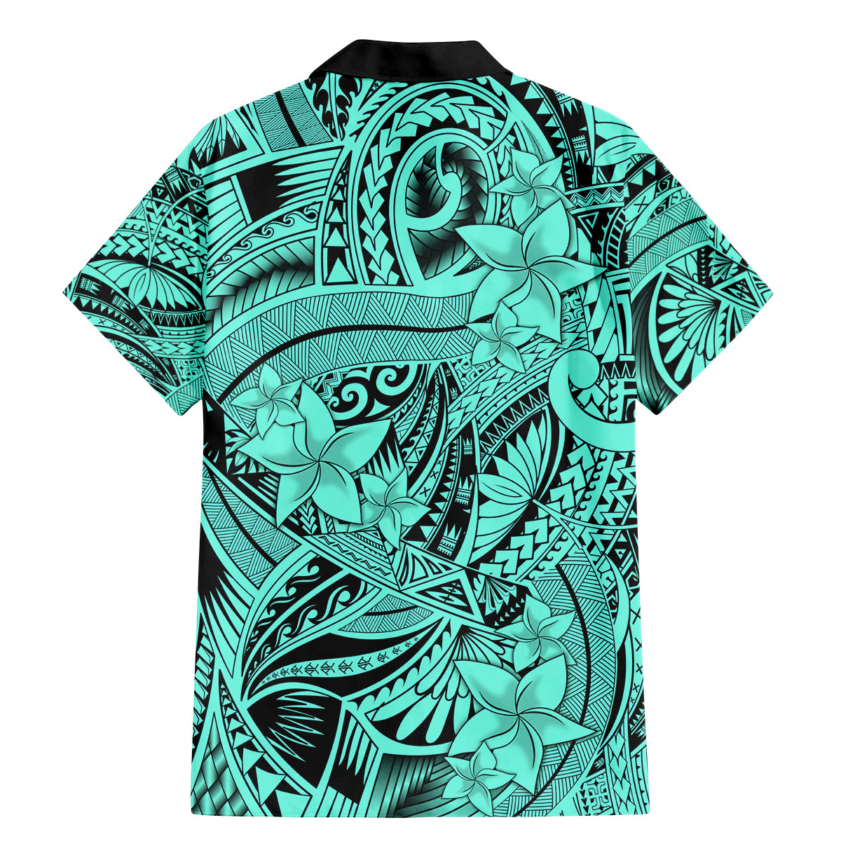 Polynesia Family Matching Mermaid Dress and Hawaiian Shirt Tribal Polynesian Spirit With Teal Pacific Flowers LT9 - Wonder Print Shop