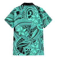 Polynesia Family Matching Mermaid Dress and Hawaiian Shirt Tribal Polynesian Spirit With Teal Pacific Flowers LT9 - Wonder Print Shop