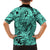 Polynesia Kid Hawaiian Shirt Tribal Polynesian Spirit With Teal Pacific Flowers - Wonder Print Shop